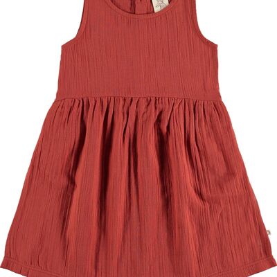 Reversible tile strappy dress - Terracotta