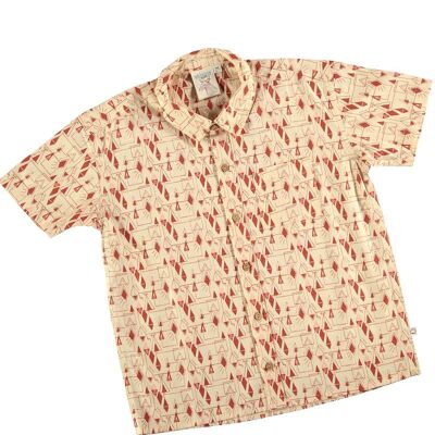 Geometric print poplin shirt -
