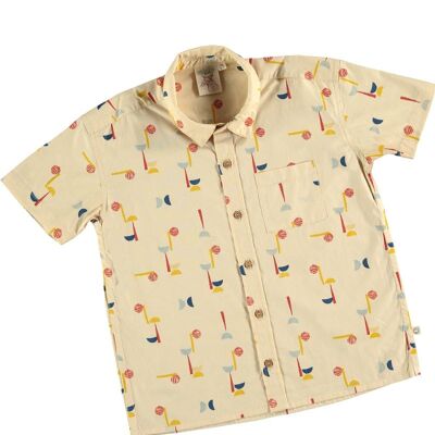 Camicia in popeline stampa astratta -