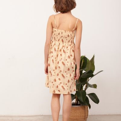 Beth Beige Honeycomb Dress - Beige