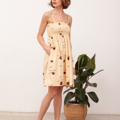 Beth Beige Pajaros Honeycomb Dress - Beige