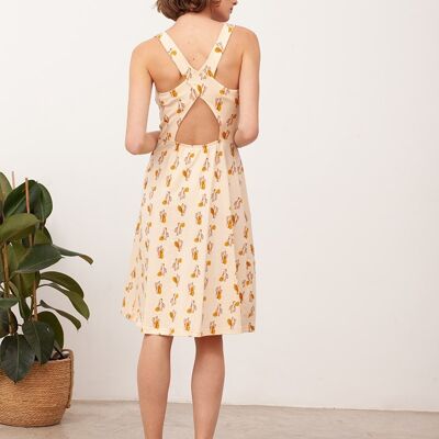 Vestido espalda cruzada Betty Beige - Beige