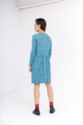 Robe croisée oversize Camile bleu opale. - Bleu 1