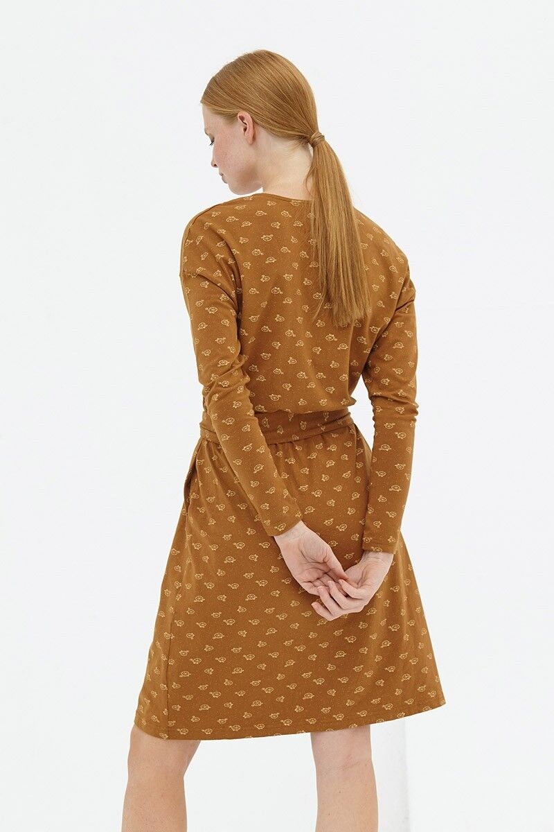 Dana Brown Kleid mit Fledermausärmeln - Braun