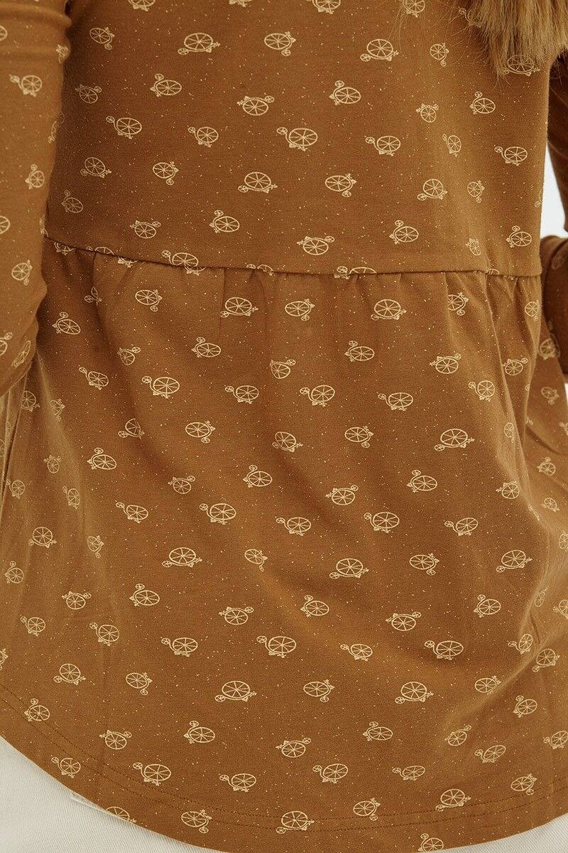 Wendebluse Daniela braun geknöpft - Braun