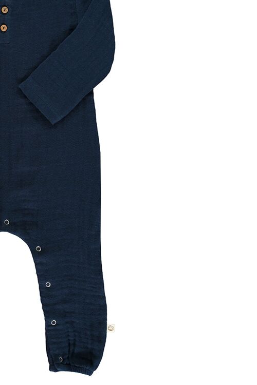 Mono bebé muselina basic azul marino -