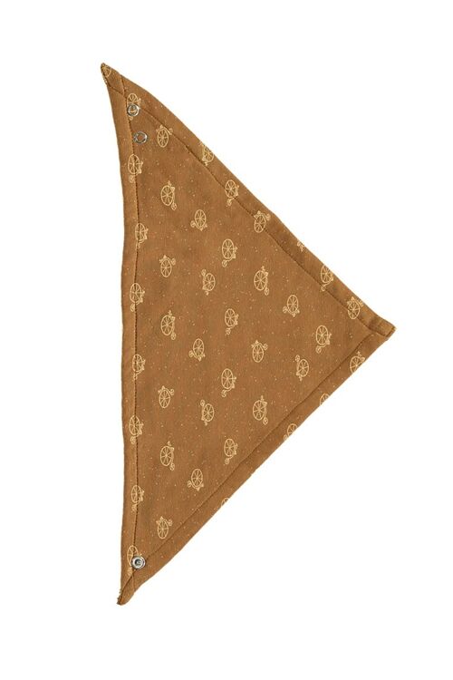 Babero reversible marrón estampado -