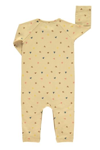 Combinaison bébé beige imprimé triangles - 4