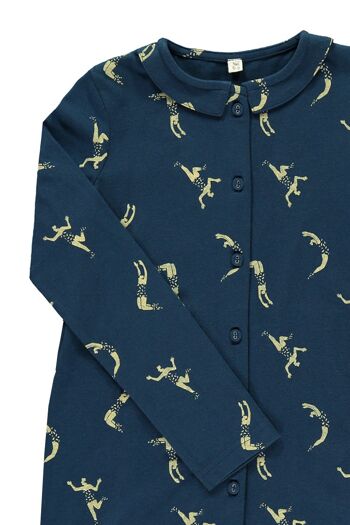 Robe chemise bleu marine imprimée - 2