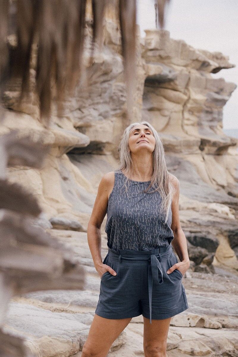 Eneida Blue Mist Top - Blau