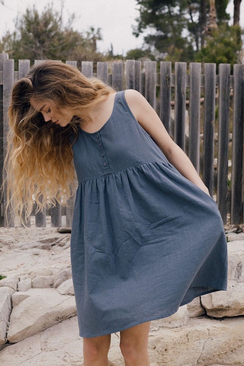 Elvia Blaues Kleid - Blau