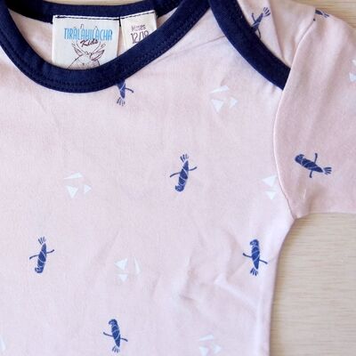 Pink parrot print baby bodysuit - Pink