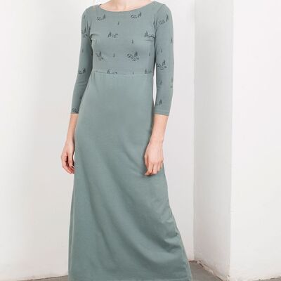 Bedrucktes grünes Maxikleid Lara. - Grün