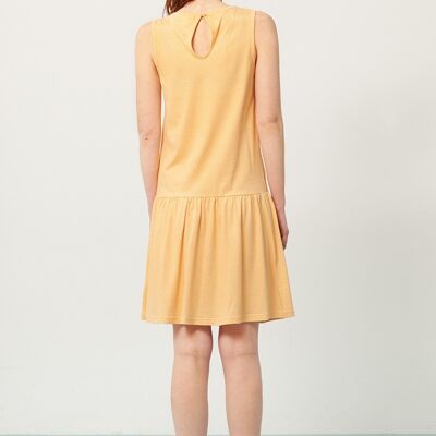 Vestido Charlestón Penélope amarillo estampado japonés - Amarillo