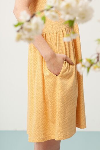 Robe Priscila oversize couleur miel avec imprimé japonisant - Jaune 1