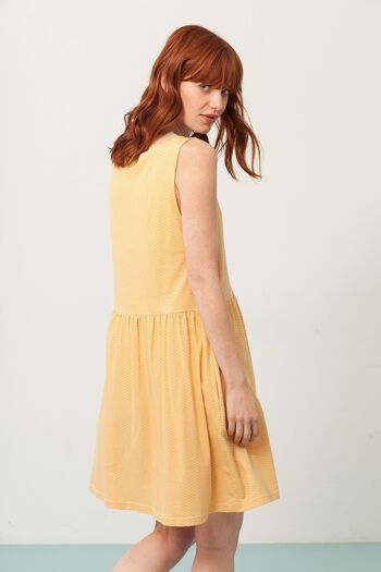 Robe Priscila oversize couleur miel avec imprimé japonisant - Jaune 2