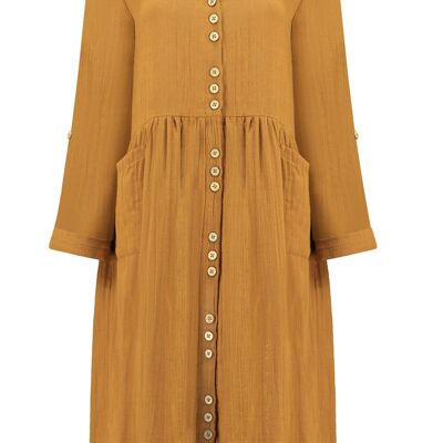 Mustard Siara V-neck dress - Mustard