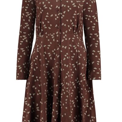 Robe col rond marron Selena - Marron