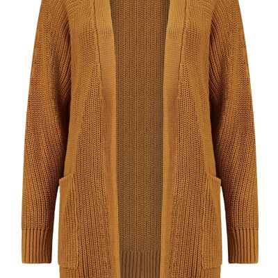 Veste en maille Shantal ocre - Moutarde