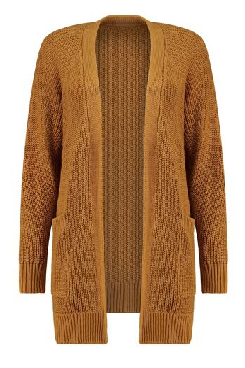 Veste en maille Shantal ocre - Moutarde 1