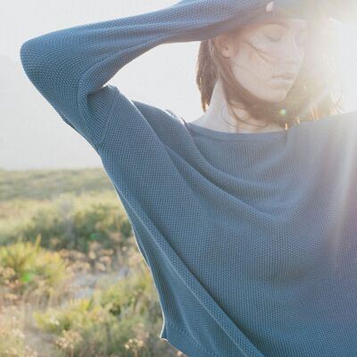 Long blue Suri sweater - Blue