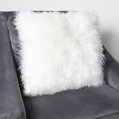 Coussin Peau de Mouton Bouclée Naturelle 45x45cm