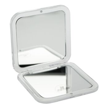 Miroir de poche carré acrylique / blanc 3