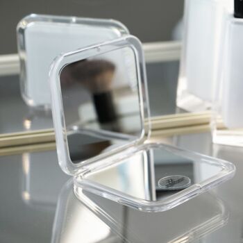 Miroir de poche carré acrylique / blanc 4