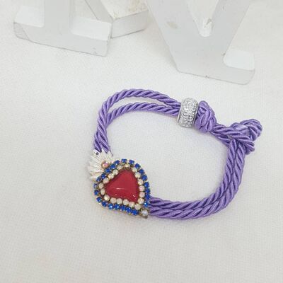 Bracciale con cuore decorato fatto a mano in Italia