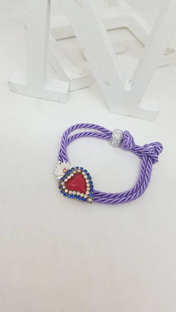 Bracelet avec coeur décoré fait à la main en Italie