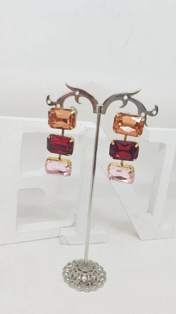 Boucles d'oreilles pendantes colorées faites à la main en Italie - R3 2