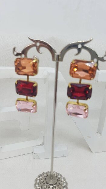 Boucles d'oreilles pendantes colorées faites à la main en Italie - R3 3