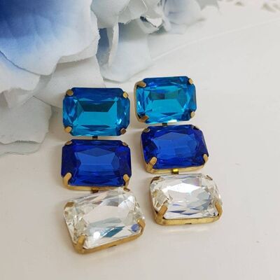 Blue tone pendant earrings handmade in Italy
