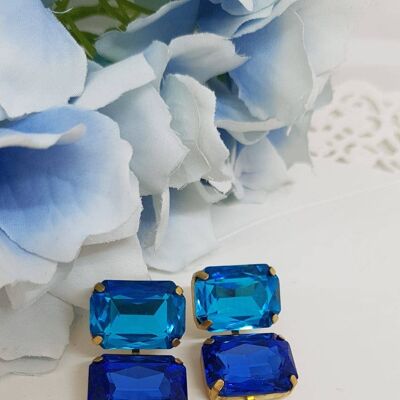 Blue tone pendant earrings handmade in Italy