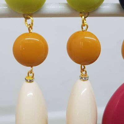 Three colors pendant earrings handmade in Italy - R6