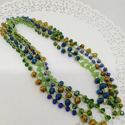 Handmade in Italy - Halskette mit farbigen Kristallen