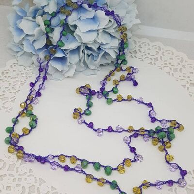 Collana con cristalli colorati fatta a mano in Italia - COLL14