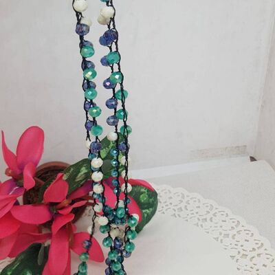 In Italien handgefertigte Halskette mit farbigen Kristallen - COLL15