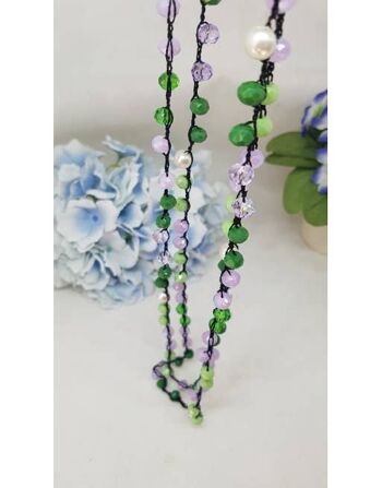 Fait main - Collier aux nuances cristallines de vert 1