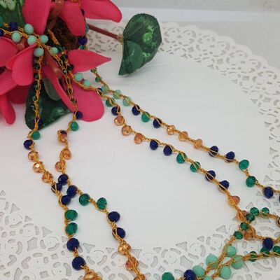 In Italien handgefertigte Halskette mit farbigen Kristallen - COLL18