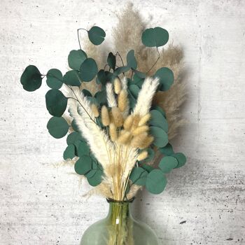 Bouquet de fleurs séchées vert 1