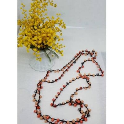 Halskette mit farbigen Kristallen, handgefertigt in Italien - COLL34