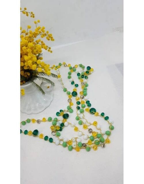 Collana con cristalli colorati realizzate a mano in Italia toni del verde - COLL35