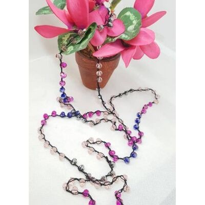 Halskette mit farbigen Kristallen, handgefertigt in Italien - COLL36