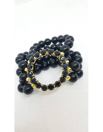 Bracelet avec perles en résine et anneau en strass 4