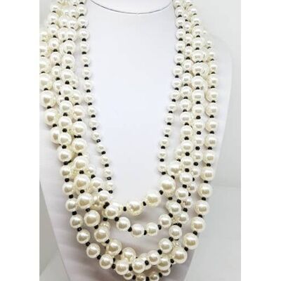5-reihige Perlenkette, handgefertigt in Italien