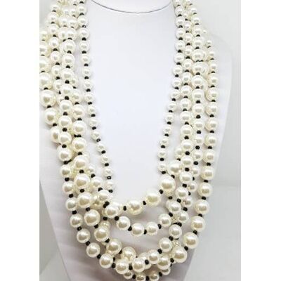 5 strand pearl necklace handmade in Italy