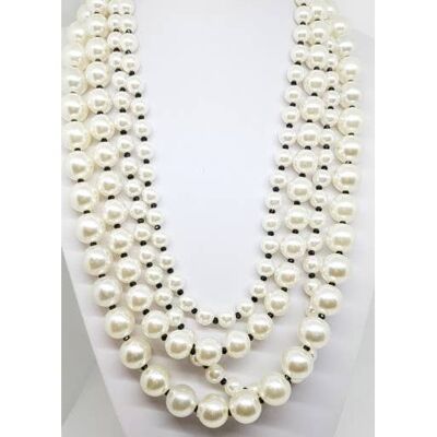 4-reihige Perlenkette, handgefertigt in Italien