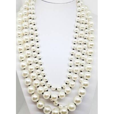 4-reihige Perlenkette, handgefertigt in Italien