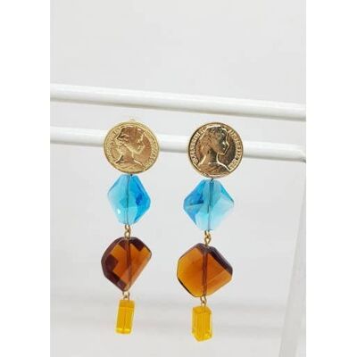 Boucles d'oreilles en cristal faites à la main en Italie - R24